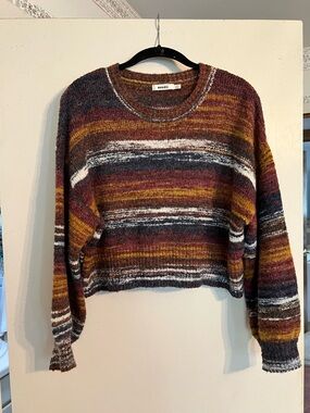 Needli Striped Crewneck Sweater - Multi Burgundy